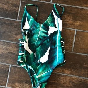 Palm Print one piece bathing suit- never worn